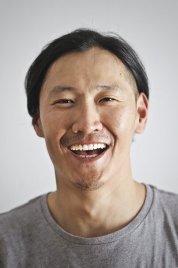 Man smiling wide